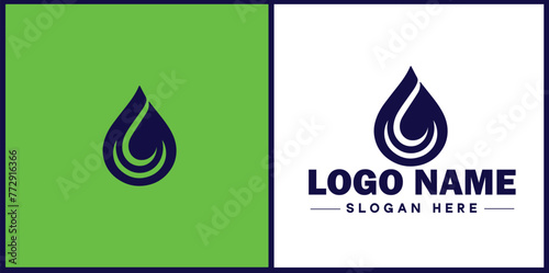 Water drop aqua rain dew droplet logo icon vector for business brand app icon water drop logo template