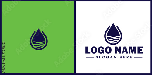 Water drop aqua rain dew droplet logo icon vector for business brand app icon water drop logo template