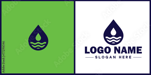 Water drop aqua rain dew droplet logo icon vector for business brand app icon water drop logo template