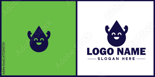 Water drop aqua rain dew droplet logo icon vector for business brand app icon water drop logo template