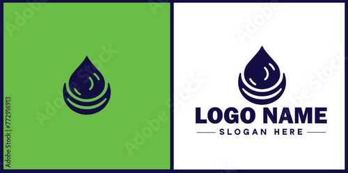 Water drop aqua rain dew droplet logo icon vector for business brand app icon water drop logo template