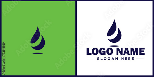 Water drop aqua rain dew droplet logo icon vector for business brand app icon water drop logo template