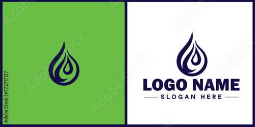 Water drop aqua rain dew droplet logo icon vector for business brand app icon water drop logo template