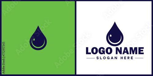 Water drop aqua rain dew droplet logo icon vector for business brand app icon water drop logo template
