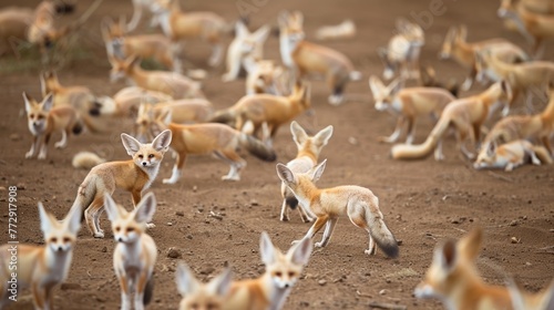Group of Fennec Foxes