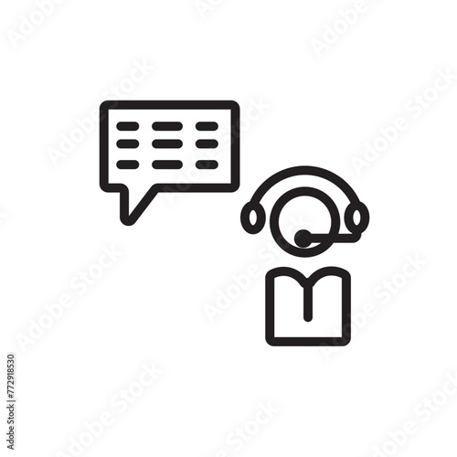 Chat Bubble Costumer Line Icon