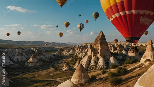 Flying balloons in Cappadocia  photo