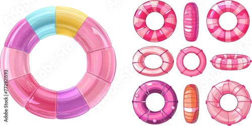 Pink lifesaver, summer swimming pool floating rings