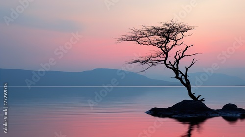 sunset on the lake high definition(hd) photographic creative image