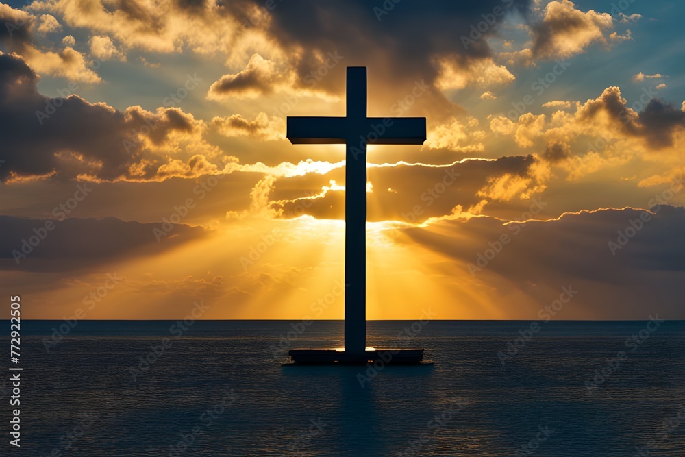 A cross breaking through the clouds A cross breaking through the clouds