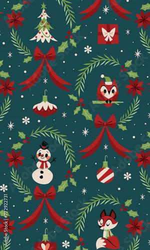 christmas background with snowman