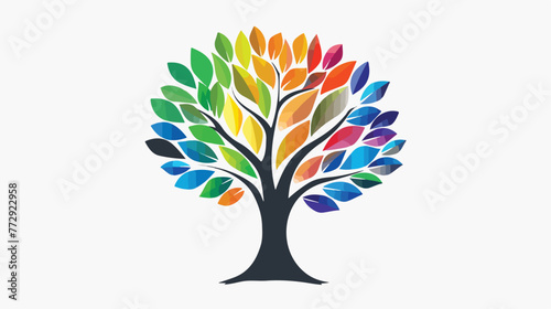 Tree logo colorful vector icon Flat vector
