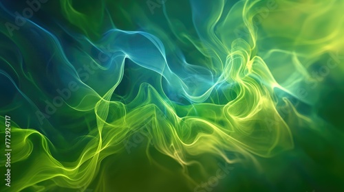 abstract green smoke