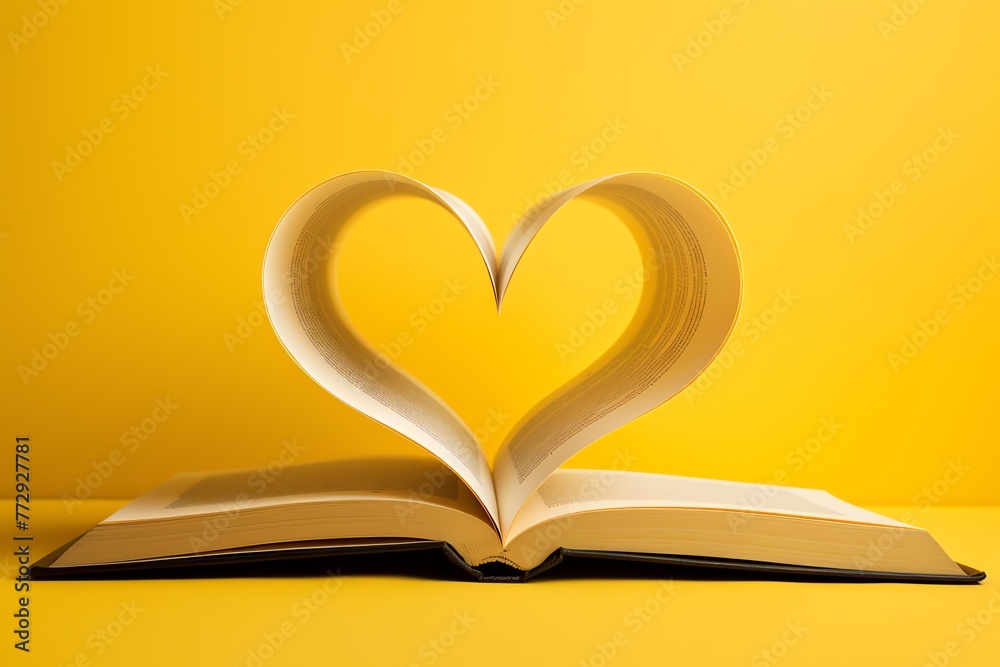 a book with a heart shape made out of pages