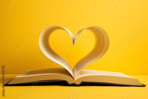a book with a heart shape made out of pages