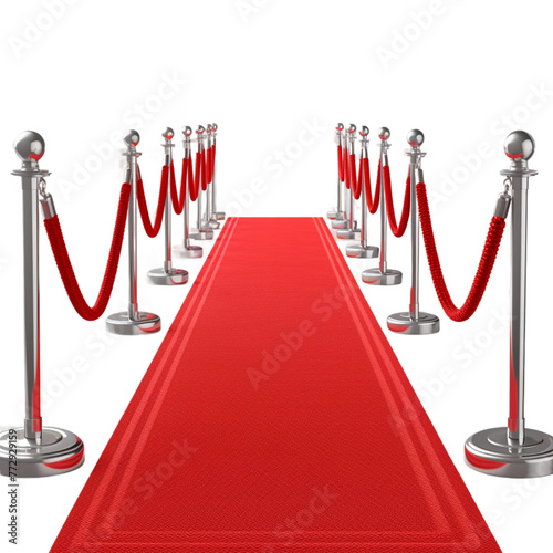 red carpet isolated on white background.
 photo