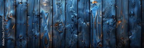 Wooden Wall with Blue Stain and Rustic Appeal Generative AI