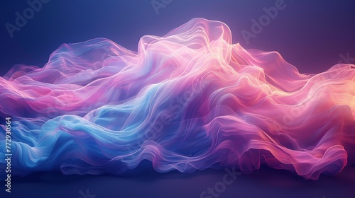 Pink and Blue Waves of Light A Colorful Tribute to the Monthly Full Moon Generative AI