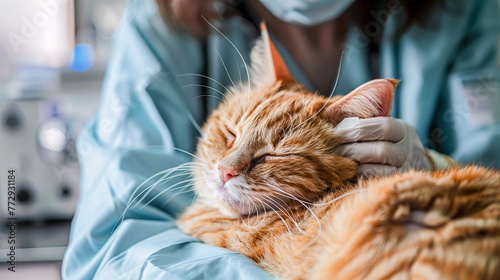 cat at the vet or animal clinic photo