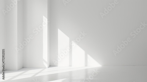 White minimalist backdrop. Clean, simple, modern, minimalist, backdrop, white, sleek, elegant, studio, background, neutral, versatile. Generated by AI © Anastasia