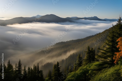 a foggy mountain in a national park