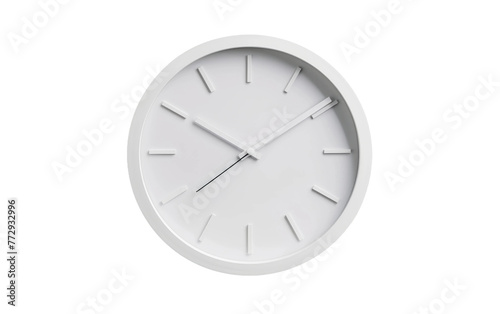 Contemporary White Timepiece isolated on transparent Background