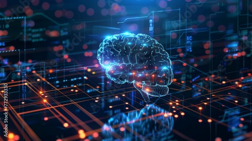Computer Generated Brain With Neural Connections