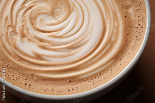 a close up of a latte art