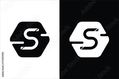flat design s logo design photo