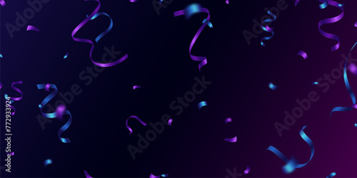 Colorful confetti and zigzag ribbons falling from above Streamers, tinsel vector
