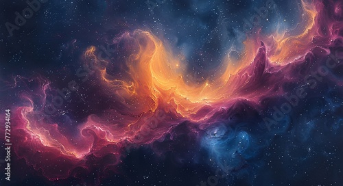 Galaxy Glow A Celestial Splash of Color Generative AI