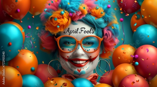 April 1 is April Fool's Day, the day of comedy of jokes and pranks, the day when you can't trust anyone, holiday card illustration