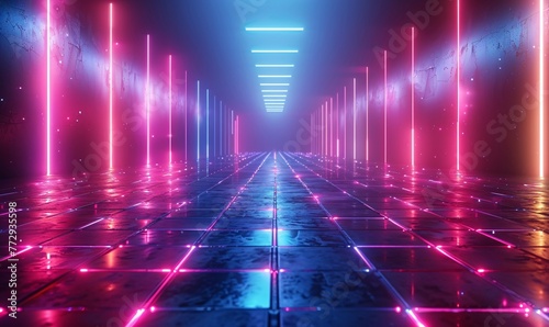 Wallpaper Mural Neon Dreams A Vibrant Trip Through the Monthly Events Generative AI Torontodigital.ca