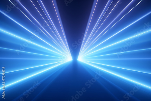 a blue and white light lines