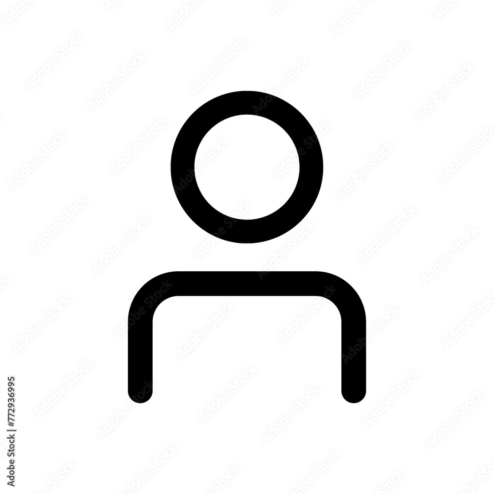 The user icon is black and outline style The user icon is black and outline style