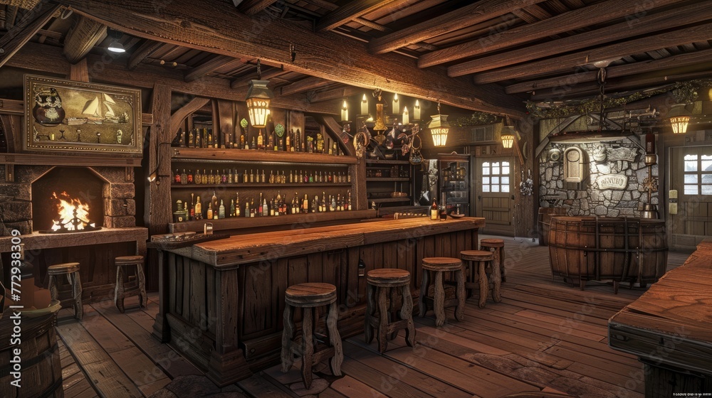 Tavern interior Generative ai Tavern interior Generative ai