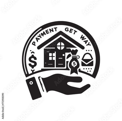 online payment get way logo vector illustration