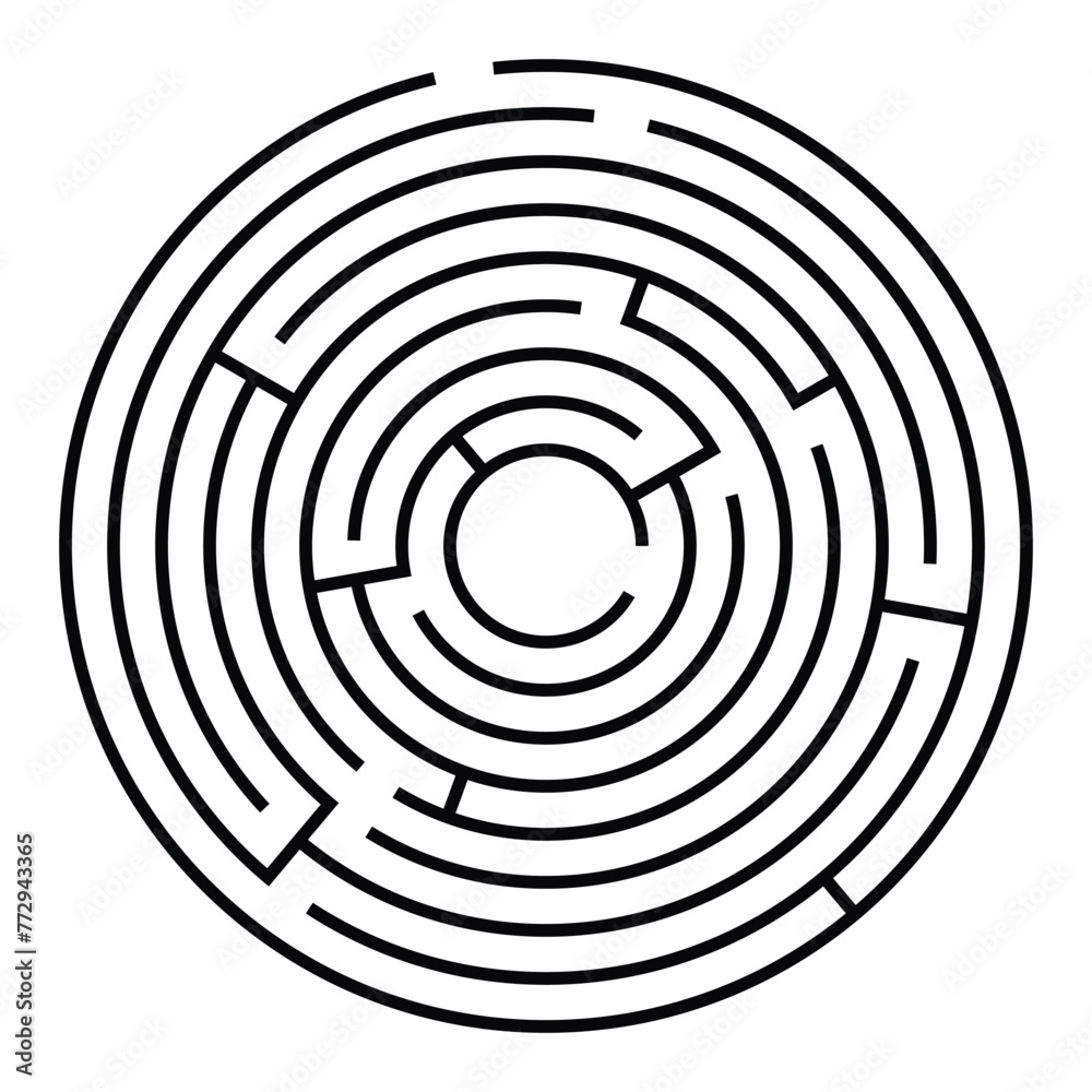 Round maze. Labyrinth vector illustration. Round maze. Labyrinth vector illustration.