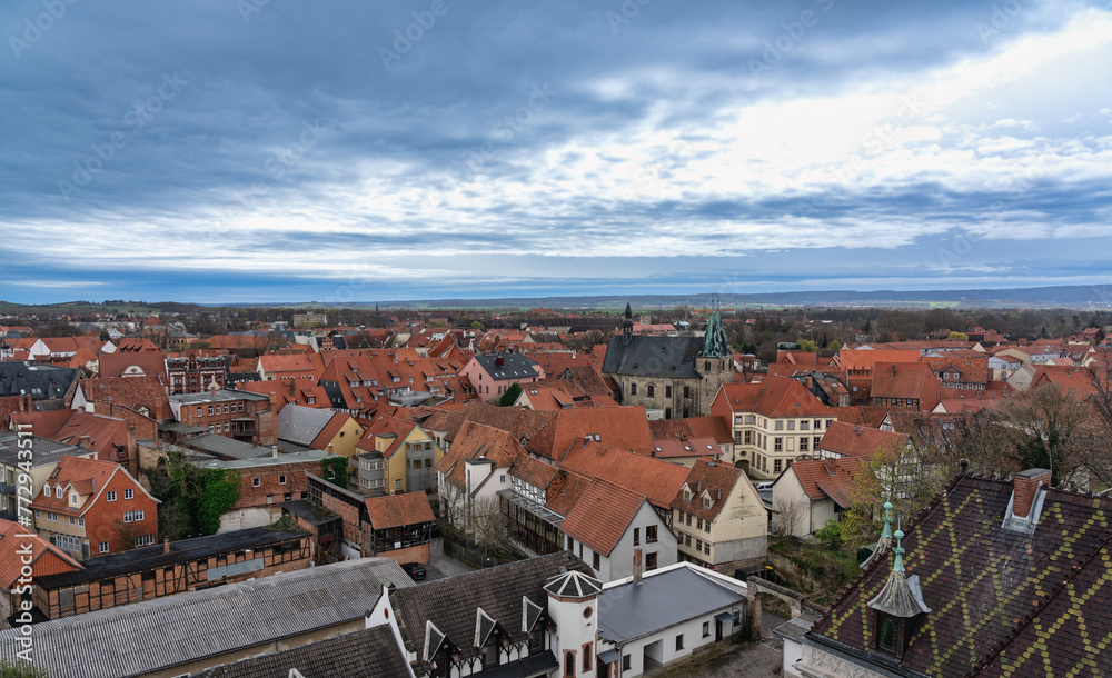 Obraz premium Panoramablick über Quedlinburg