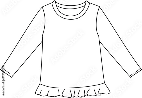 Drawing Of a girls frocks Outline Sketch Vector