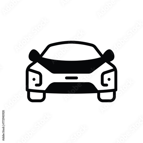 Black solid icon for car