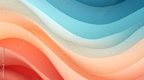 Beautiful abstract background with colorful paper wave. Red and blue gradient banner