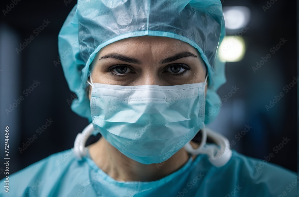 Surgeon in blue scrubs ready for surgery