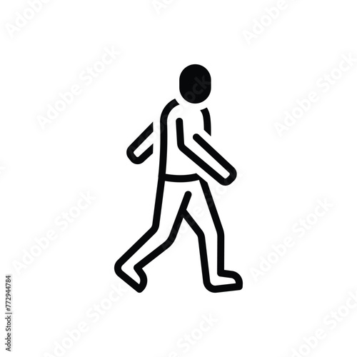 Black solid icon for walk