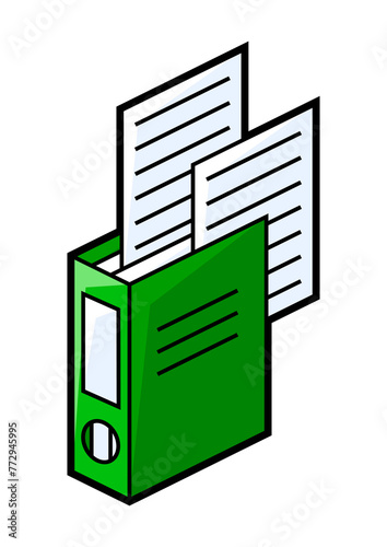 Folder for paper icon in isometry. Image for website, app, logo, UI design.