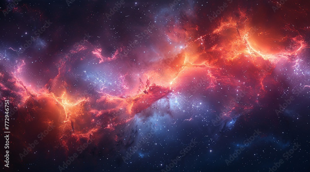 Fototapeta premium Galaxy Glow A Celestial Night Sky Generative AI