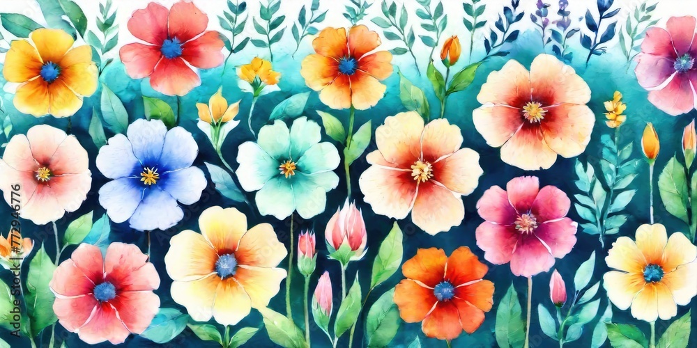 diverse collection of botanical flowers, each detailed with delicate watercolor brushstrokes. diverse collection of botanical flowers, each detailed with delicate watercolor brushstrokes.