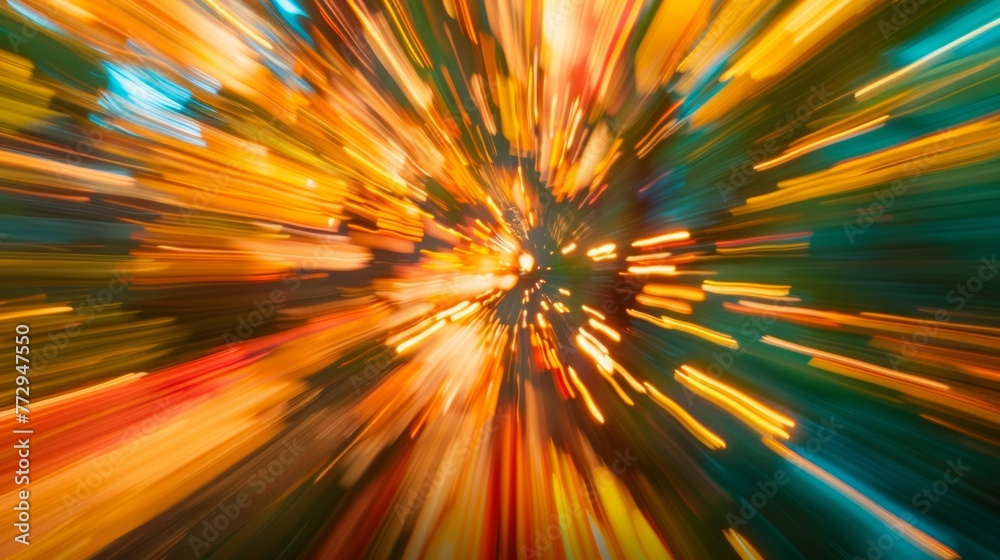 Obraz premium Abstract light trails with zoom effect
