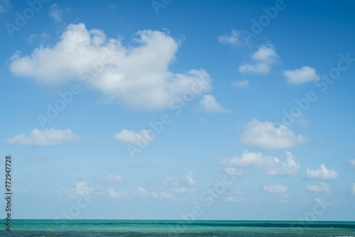 Tropical sea and wave against blue sky