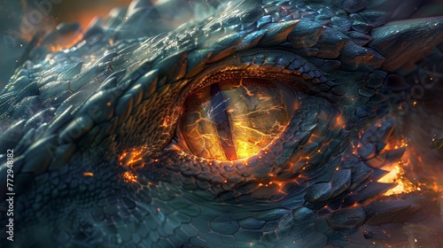 Craft a mesmerizing image featuring a dragon's eye
